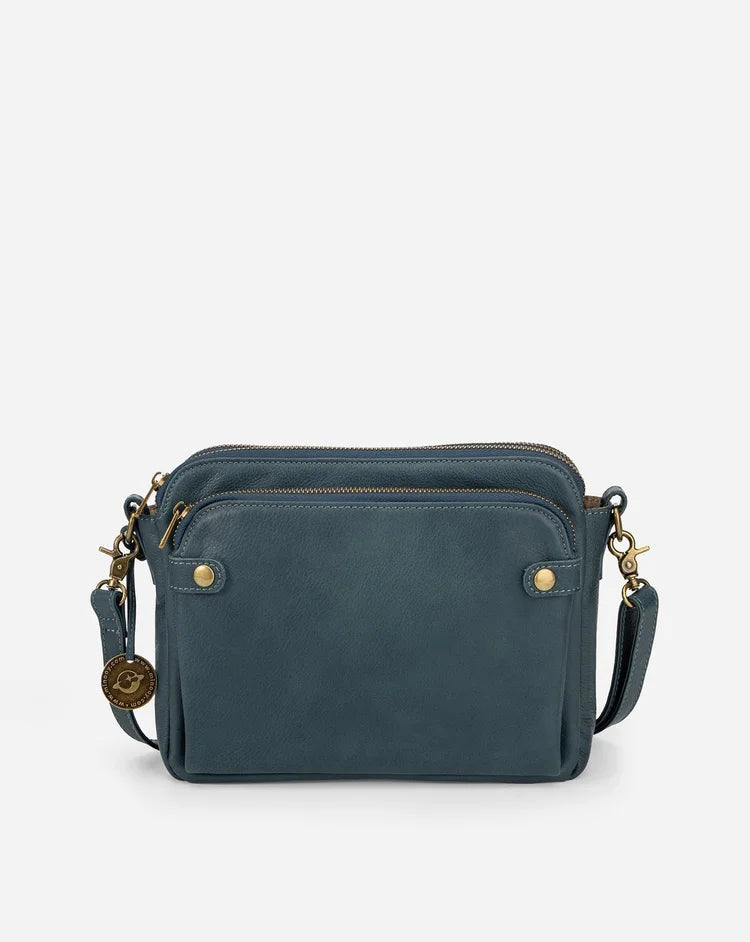 Jade Leather Crossbody Shoulder Bag