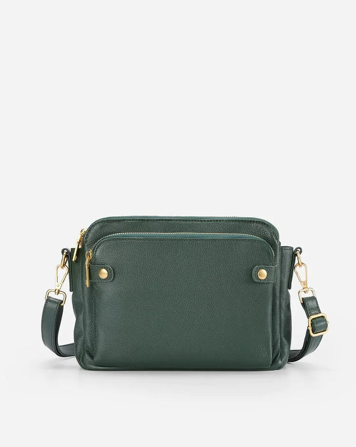 Jade Leather Crossbody Shoulder Bag